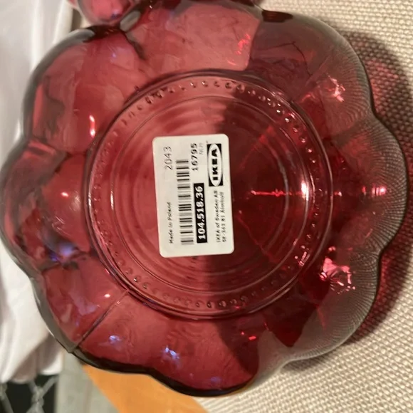 New. IKEA. 2 pc set of Jeanie style raspberry- rosey red glass vases can be - Picture 3 of 13